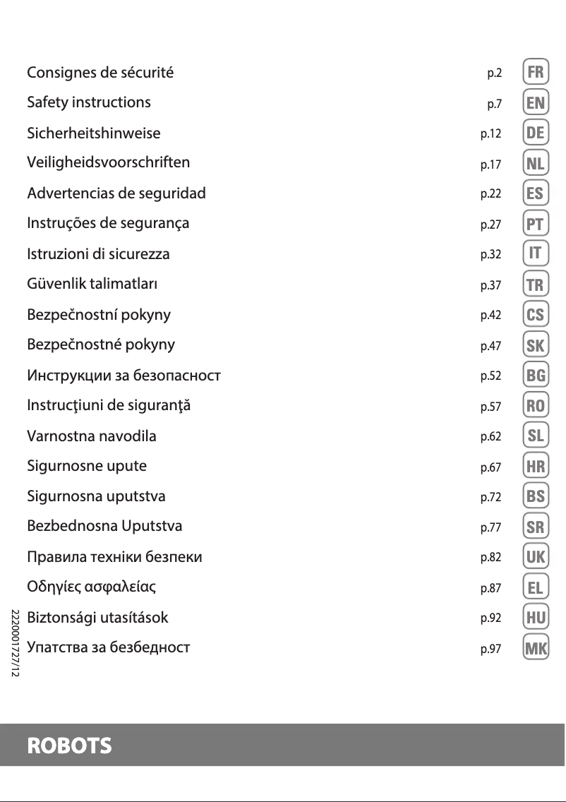 Página nº 1 - Instrucciones de seguridad Rowenta X-Plorer Serie 45 Aqua RR8275