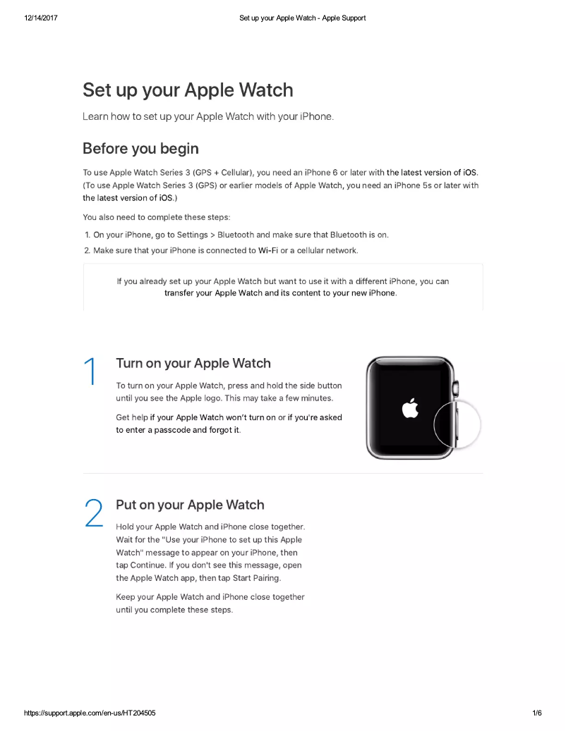 Página 1 del manual Manual de usuario Apple Watch 3