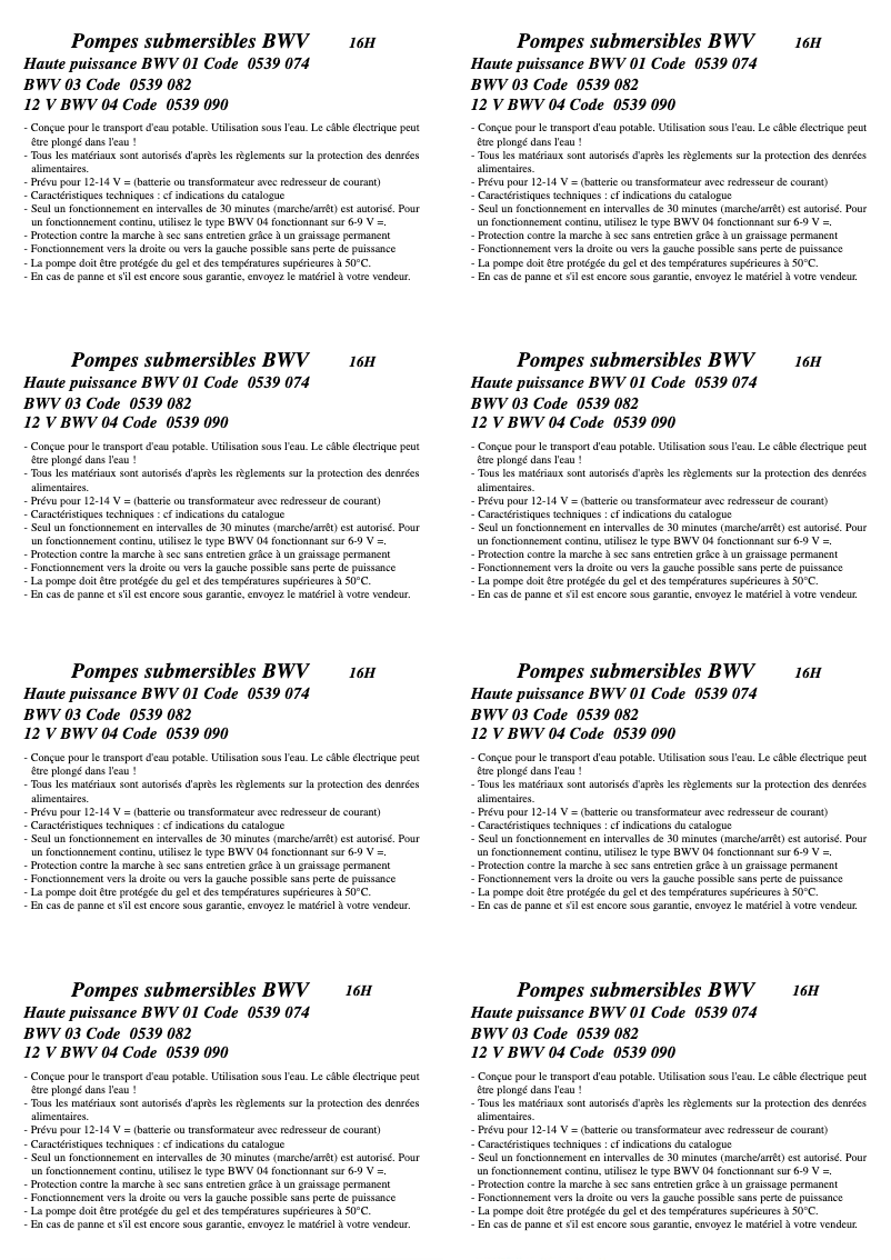 Página 1 del manual Manual de usuario Barwig Typ 03