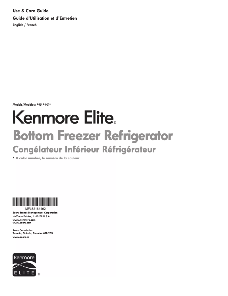 Página 1 del manual Manual de usuario Kenmore 795.74013