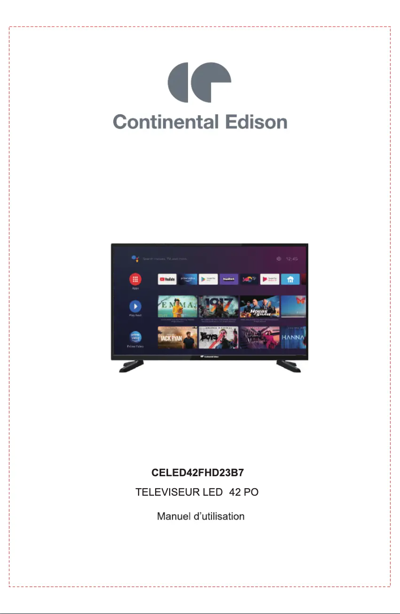 Página 1 del manual Manual de usuario Continental Edison CELED42FHD23B7