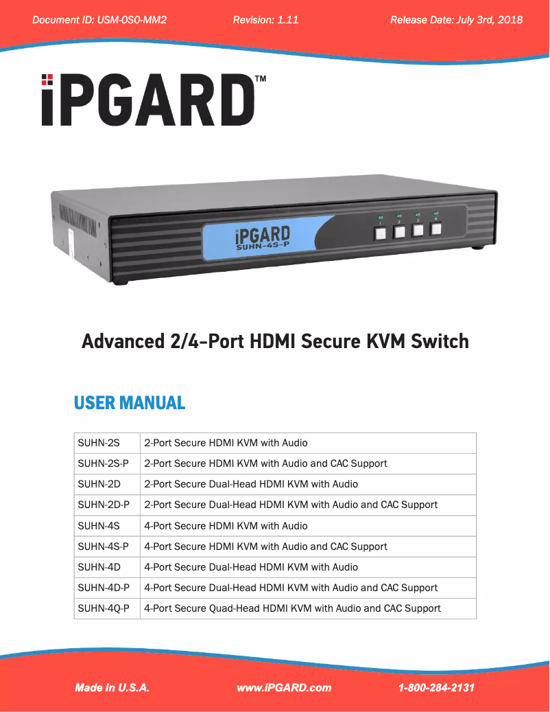 Página nº 1 - Manual de usuario iPGARD SUHN-4S-P