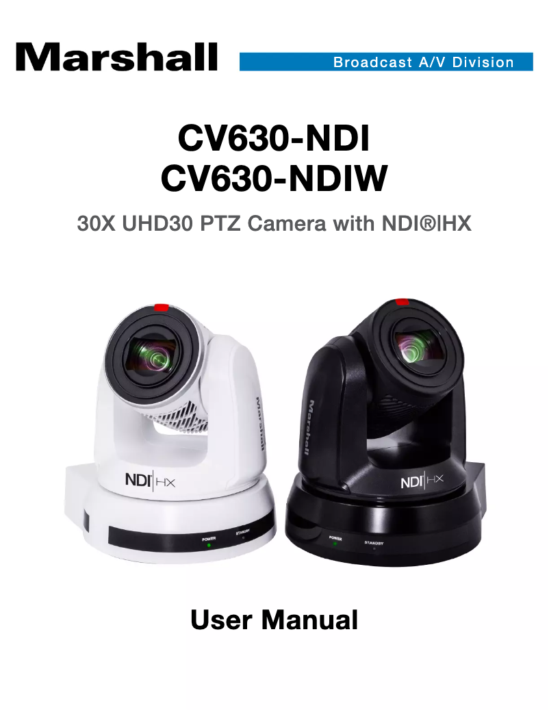 Página 1 del manual Manual de usuario Marshall Electronics CV630-NDIW