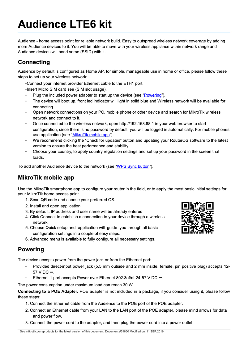 Página 1 del manual Manual de usuario Mikrotik Audience LTE6 kit