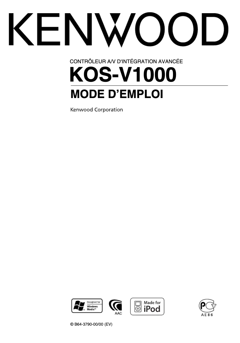 Página 1 del manual Manual de usuario Kenwood KOS-V1000
