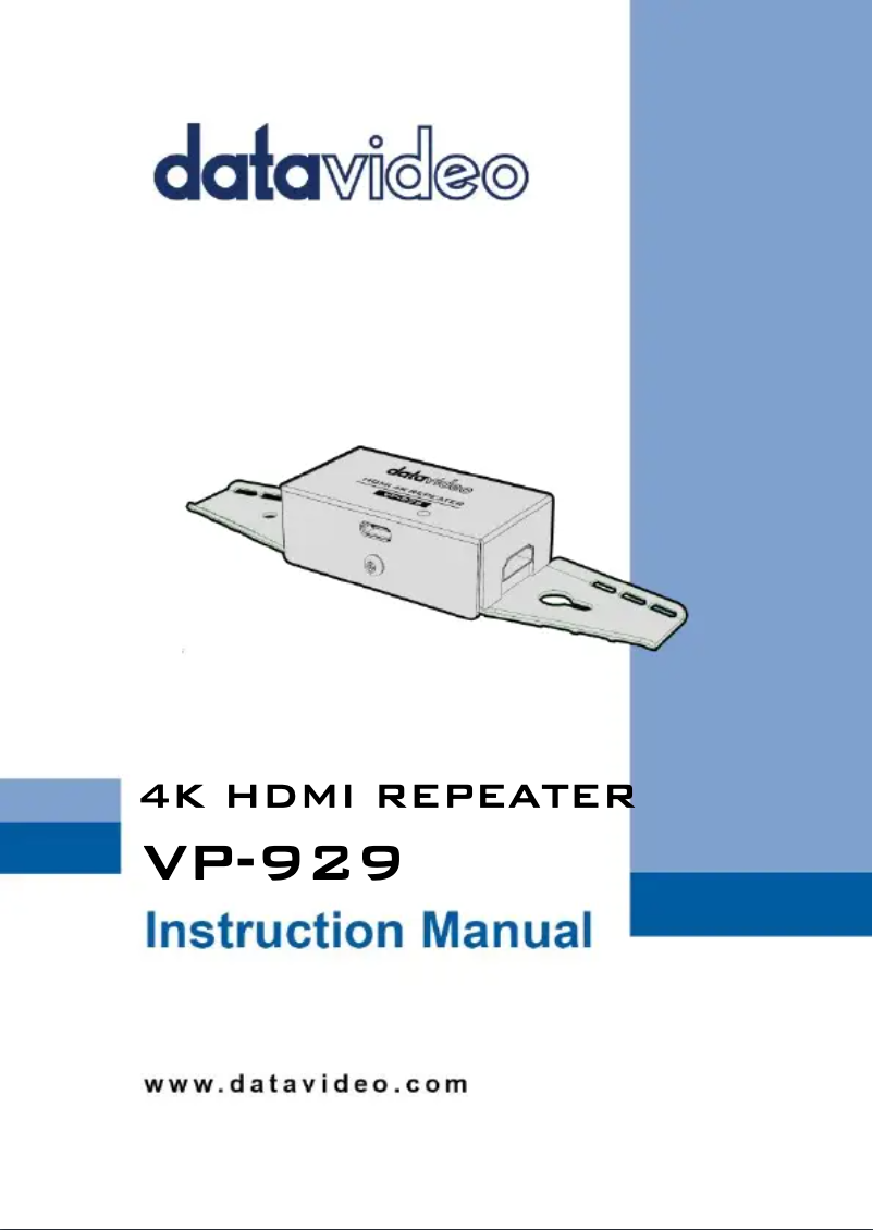 Imagen de la primera página del manual del dispositivo VP-929