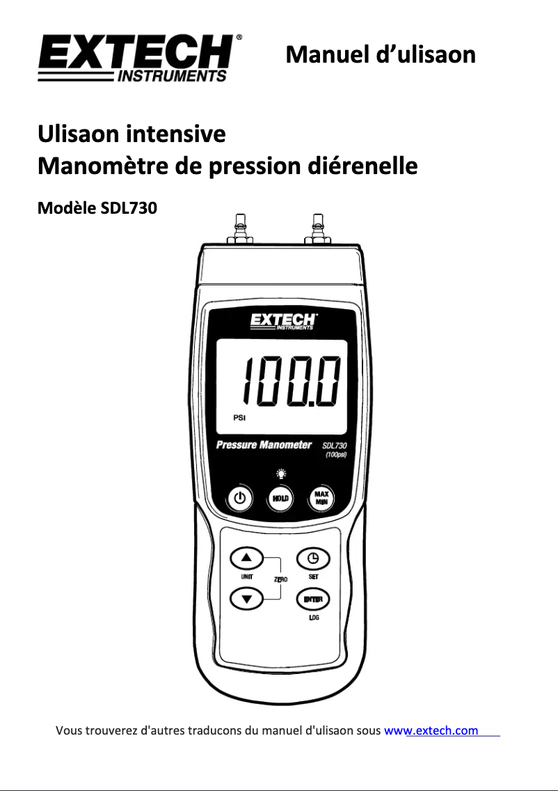 Imagen de la primera página del manual del dispositivo SDL730