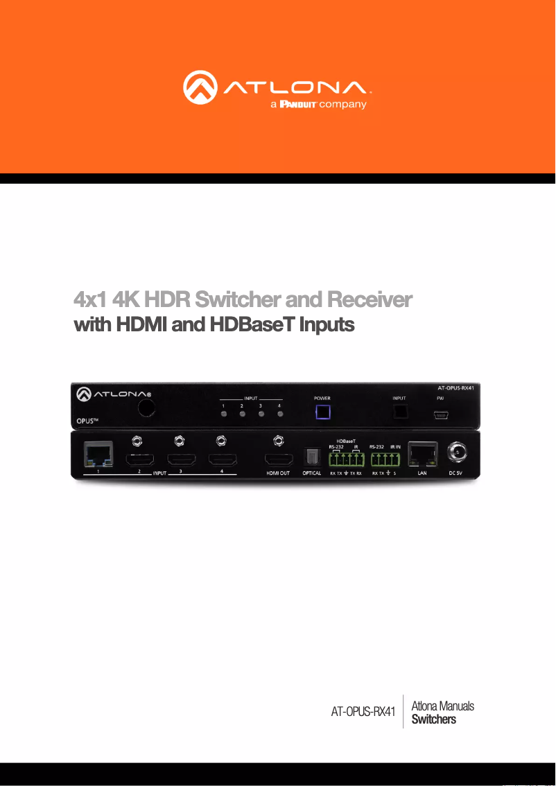 Página nº 1 - Manual de usuario Atlona AT-OPUS-RX41