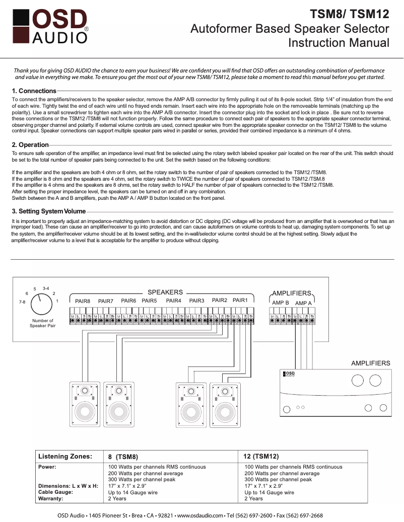 Página 1 del manual Manual de usuario OSD Audio Speaker Selector 12
