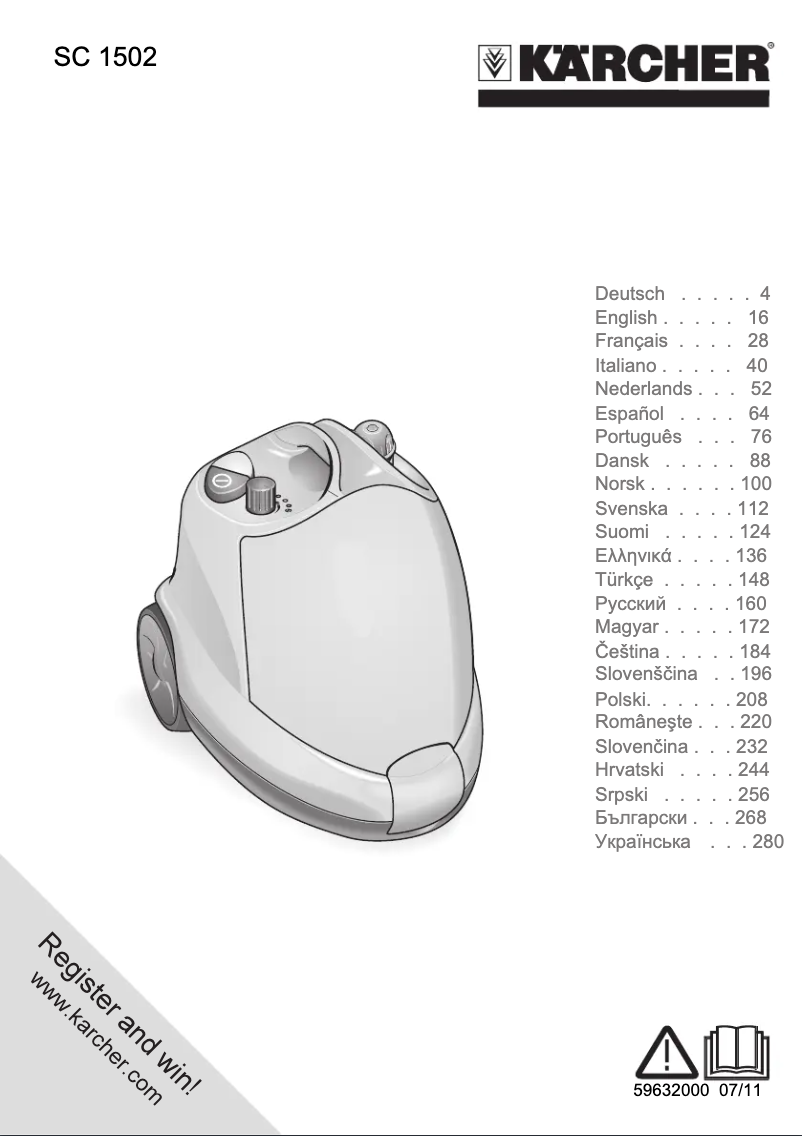 Página 1 del manual Manual de usuario Kärcher SC 1502