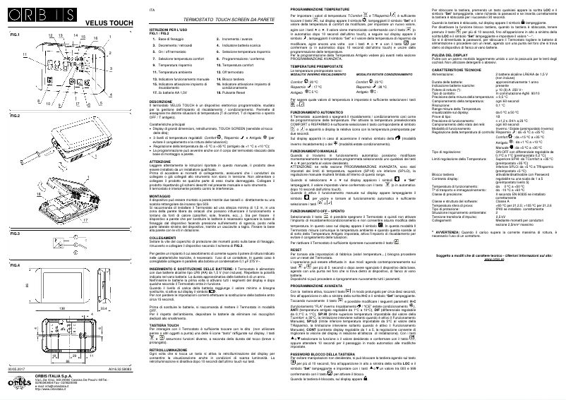Imagen de la primera página del manual del dispositivo VELUS Touch