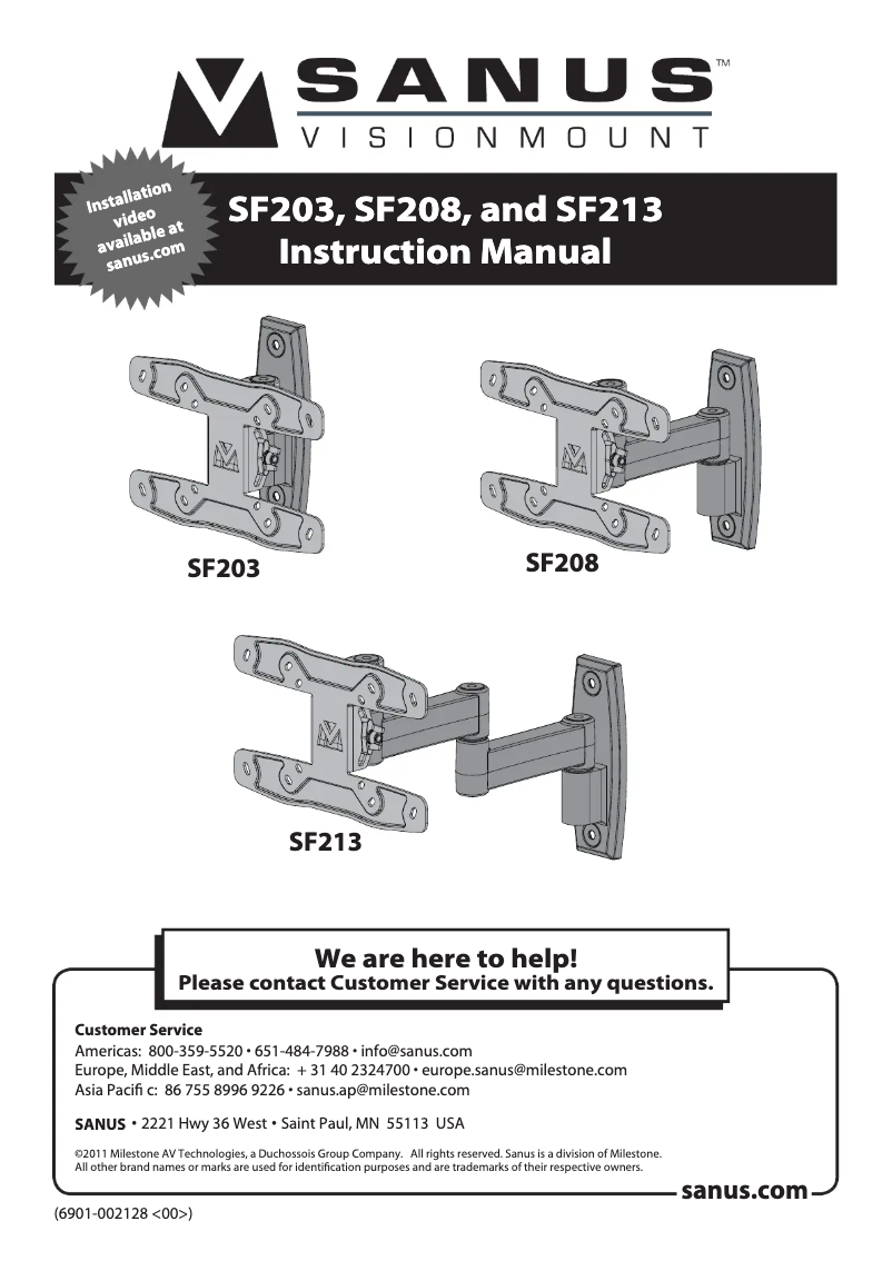 Página 1 del manual Manual de usuario Sanus SF203