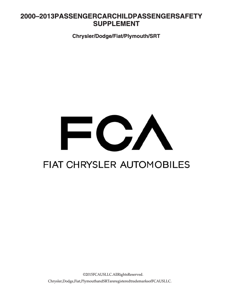 Página nº 1 - Instrucciones de seguridad Dodge Caliber (2008)