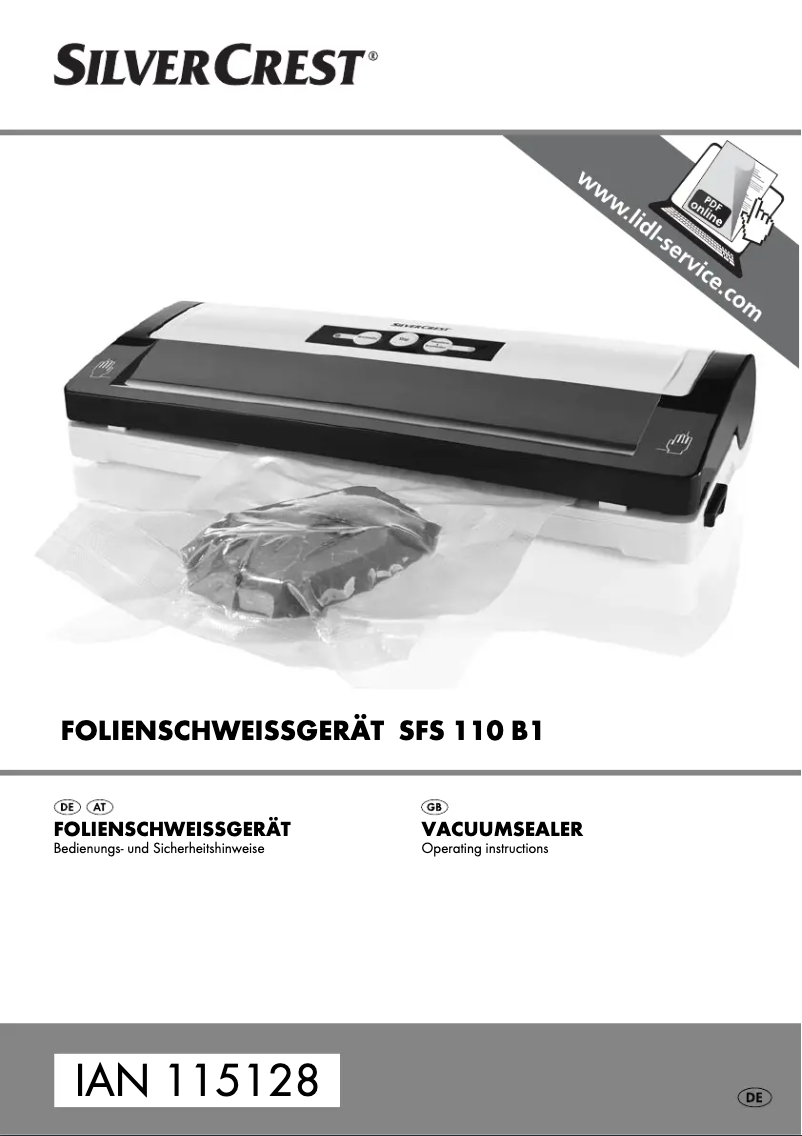 Imagen de la primera página del manual del dispositivo SFS 110 B1