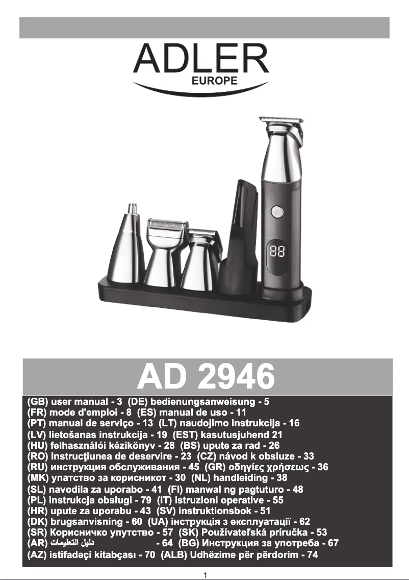 Imagen de la primera página del manual del dispositivo AD 2946