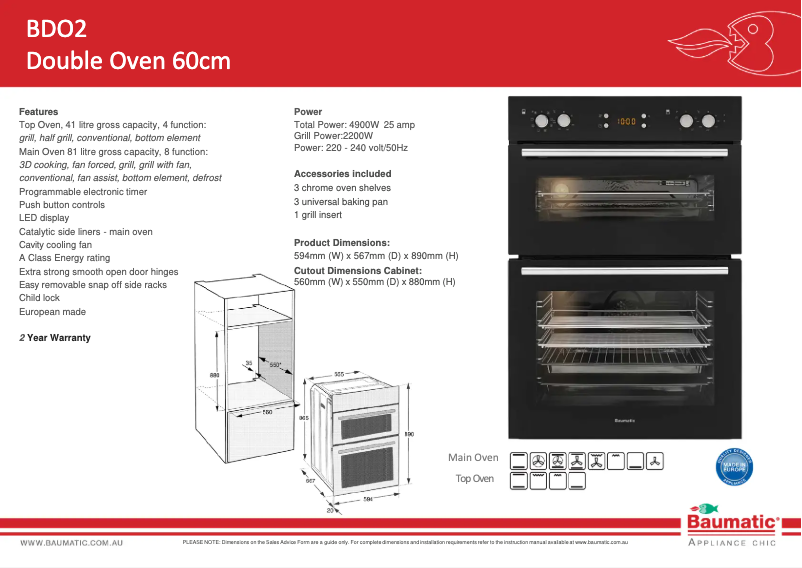 Imagen de la primera página del manual del dispositivo BDO2