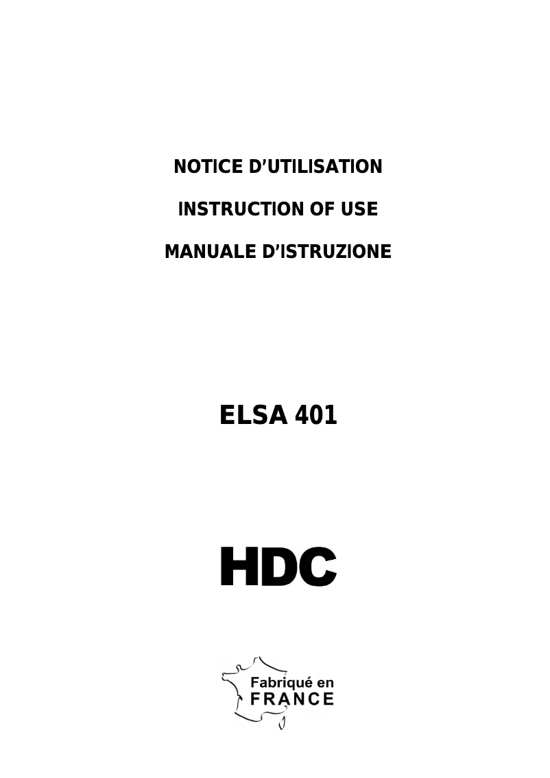 Imagen de la primera página del manual del dispositivo ELSA401