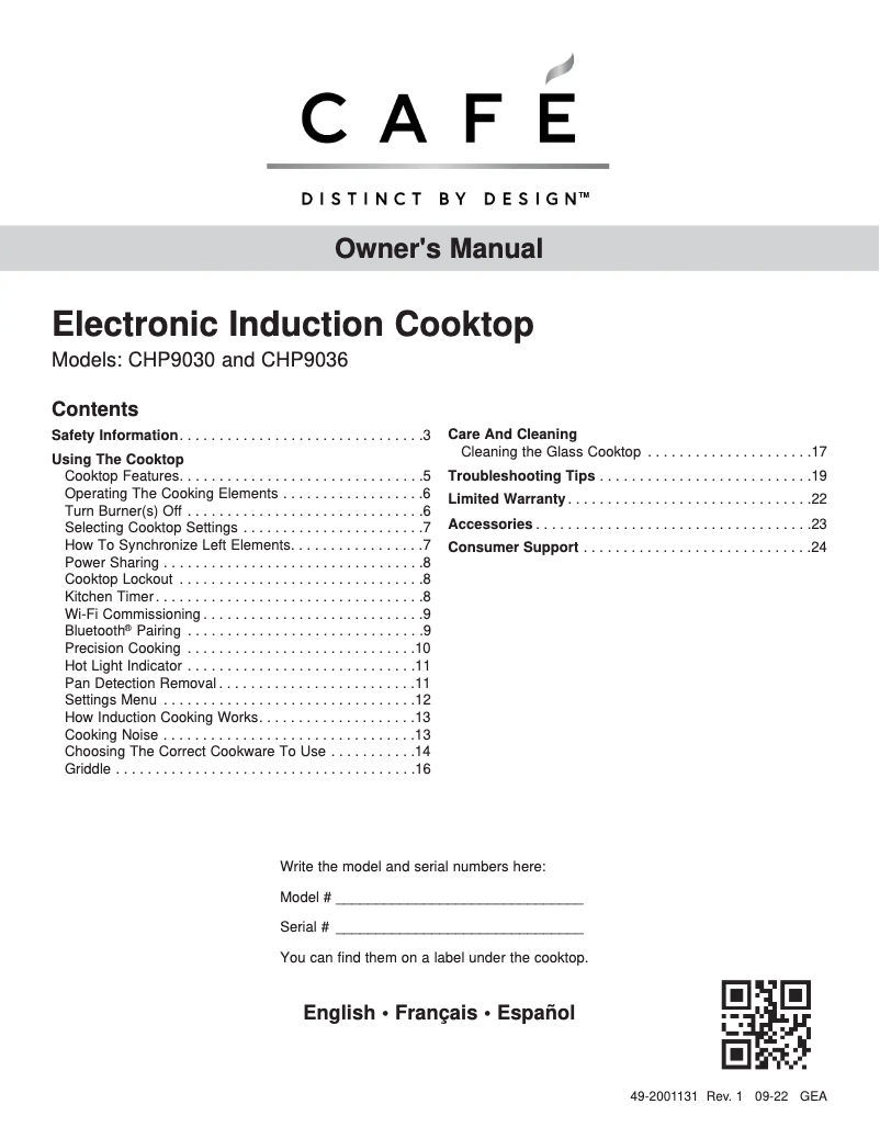 Página 1 del manual Manual de usuario Café CHP90301TBB