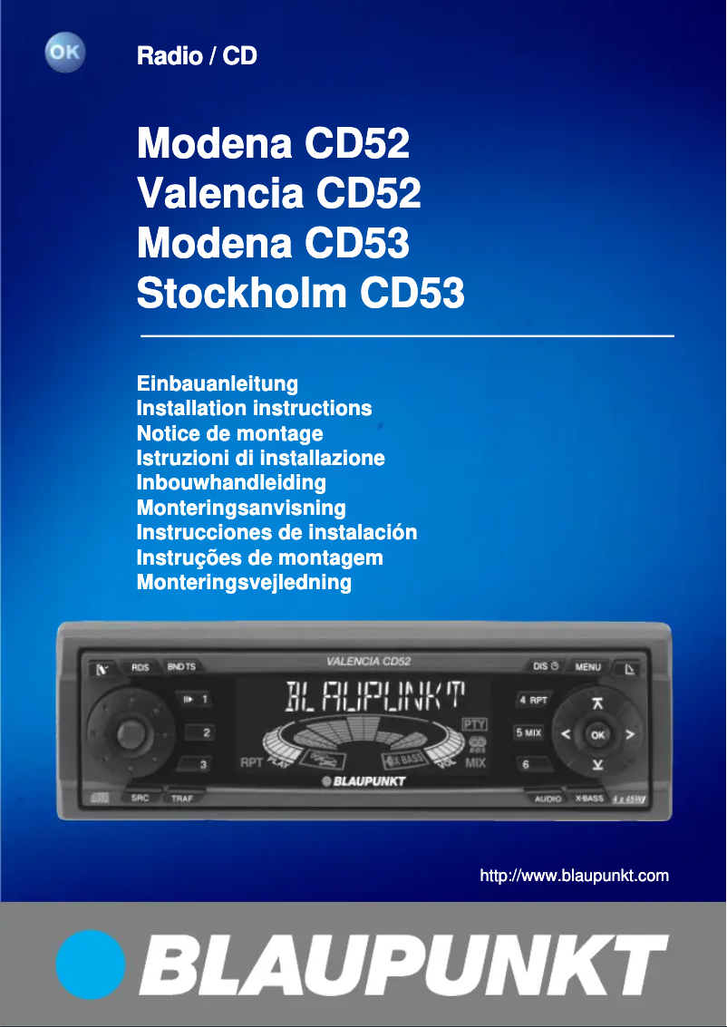 Página 1 del manual Manual de usuario Blaupunkt Stockholm CD 53