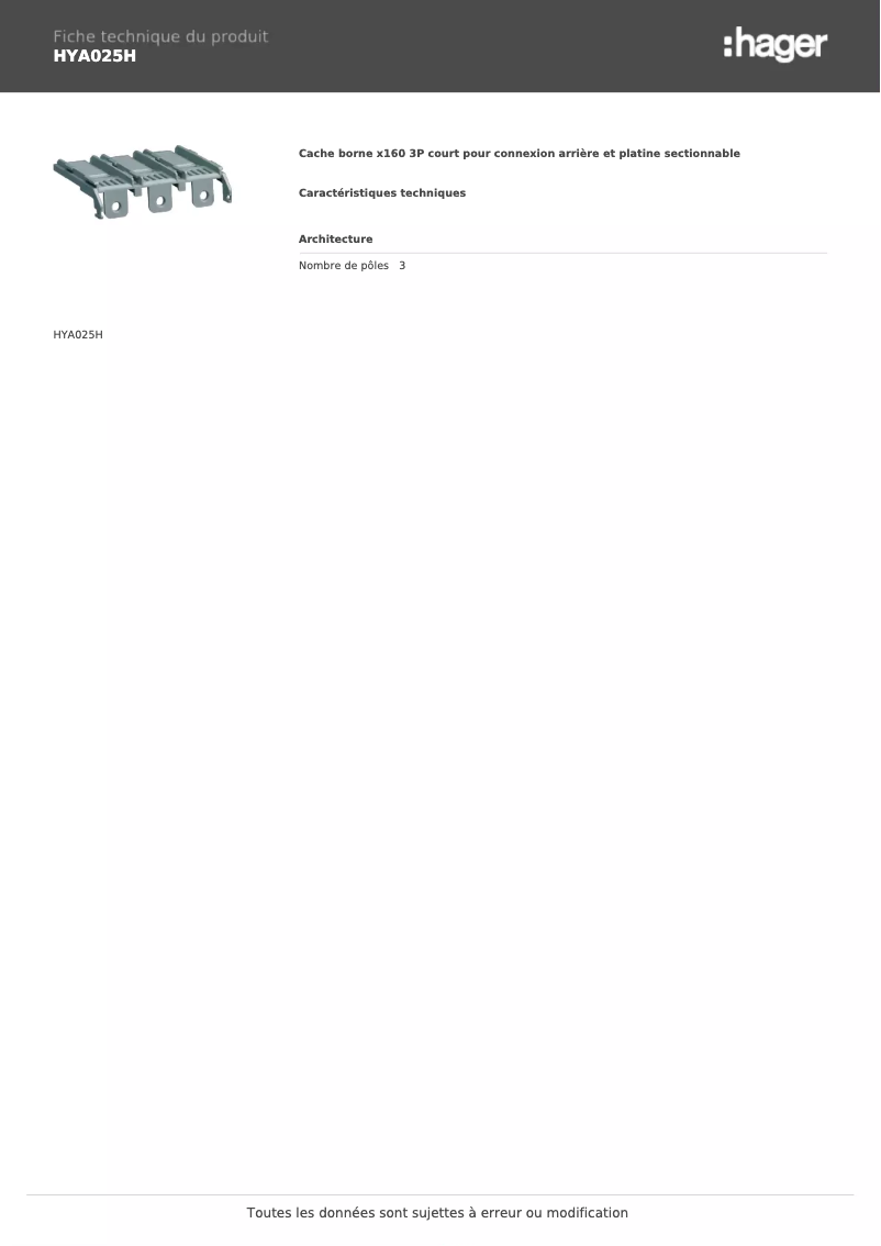 Imagen de la primera página del manual del dispositivo HYA025H