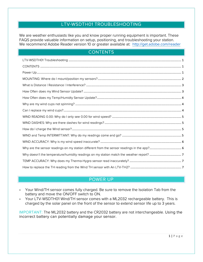 Página nº 1 - Preguntas frecuentes La Crosse Technology LTV-WSDTH01