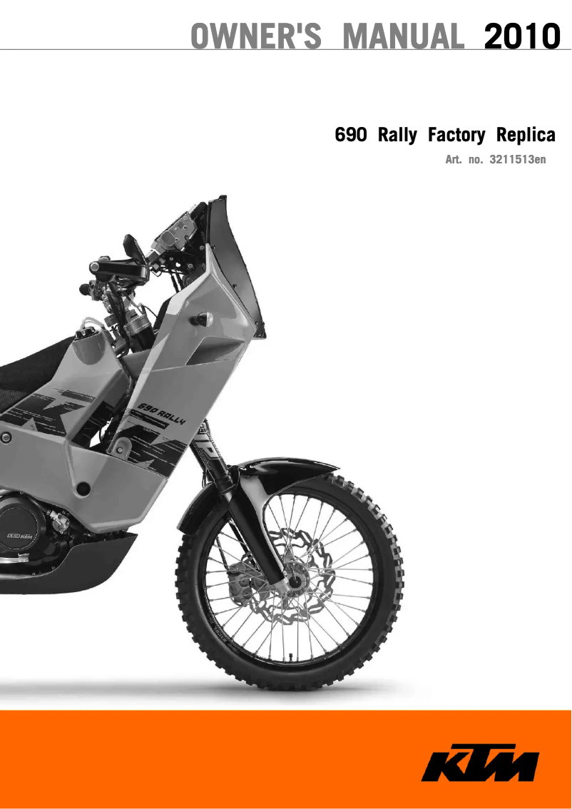 Página 1 del manual Manual de usuario KTM 690 Rally Factory Replica (2010)
