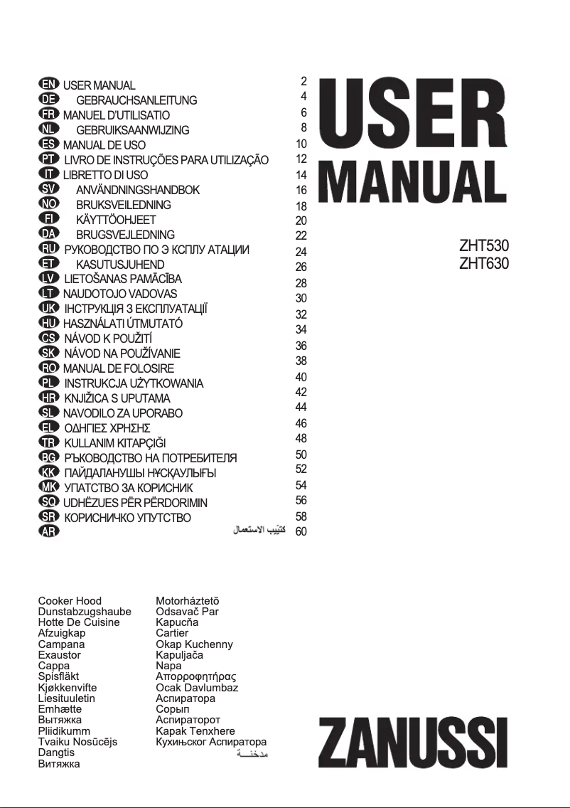 Página nº 1 - Manual de usuario Zanussi ZHT530W