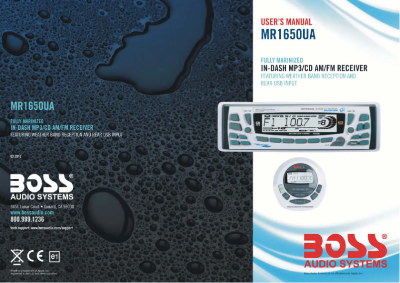 Imagen de la primera página del manual del dispositivo MR1650UA