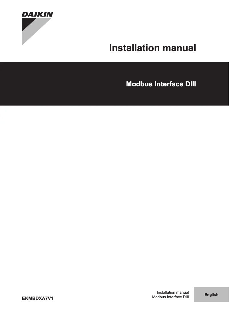 Página 1 del manual Manual de usuario Daikin EKMBDXA7V1