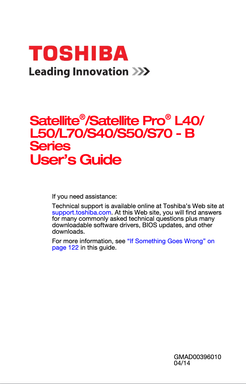 Imagen de la primera página del manual del dispositivo Satellite Pro L40