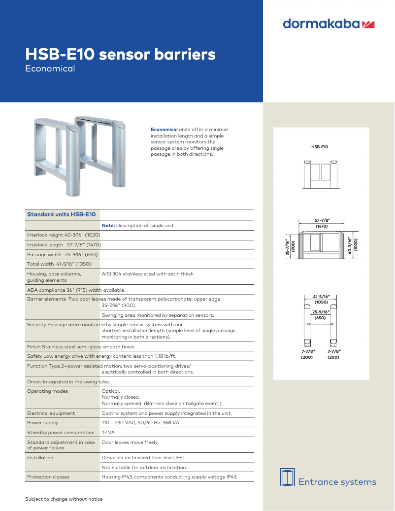 Imagen de la primera página del manual del dispositivo HSB-E10