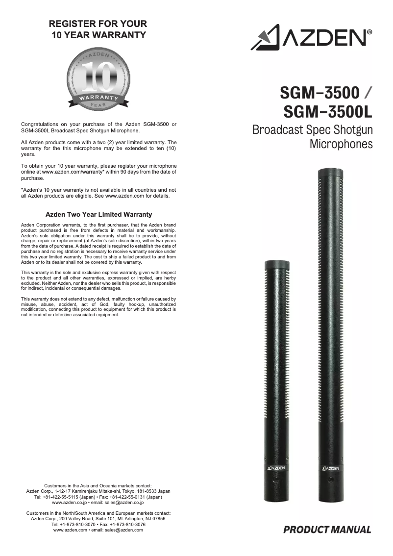 Imagen de la primera página del manual del dispositivo SGM-3500L
