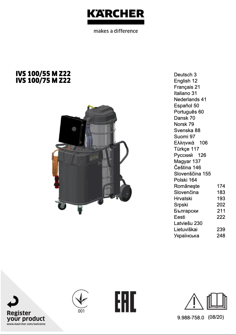 Imagen de la primera página del manual del dispositivo IVS 100/75 M Z22