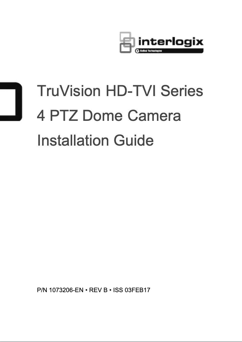 Página nº 1 - Manual de usuario Interlogix TruVision TVP-4403