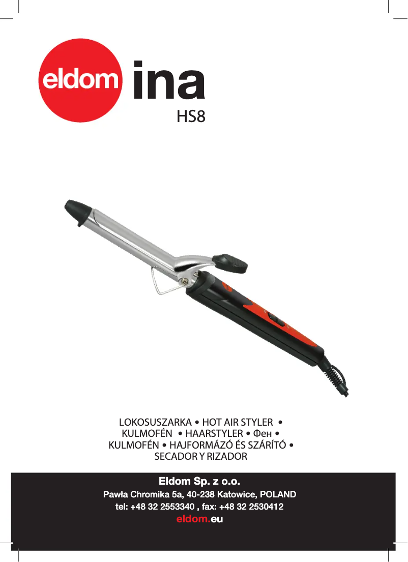 Imagen de la primera página del manual del dispositivo Ina HS8