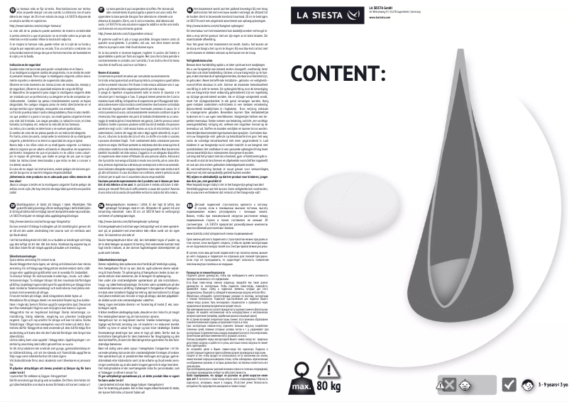 Página 1 del manual Manual de usuario La Siesta JOD70-44