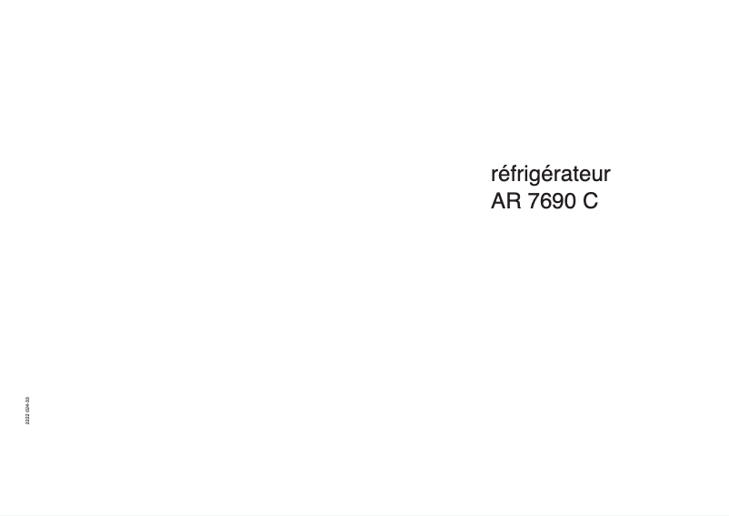 Página 1 del manual Manual de usuario Arthur Martin-Electrolux AR7690C