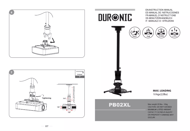 Imagen de la primera página del manual del dispositivo PB02XL