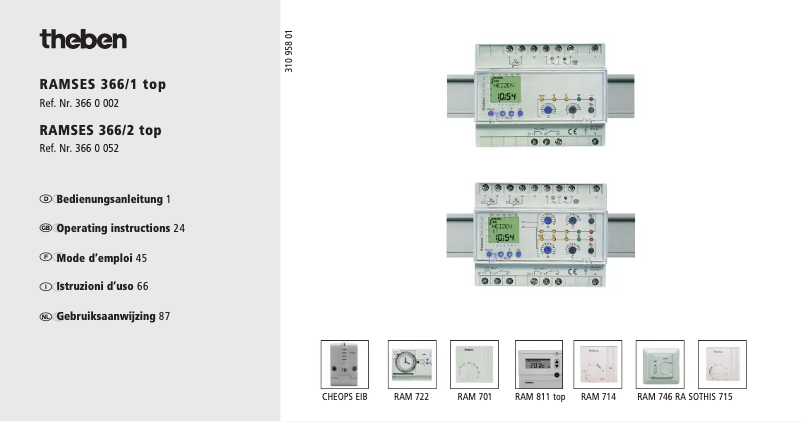 Imagen de la primera página del manual del dispositivo RAMSES 366/2 top