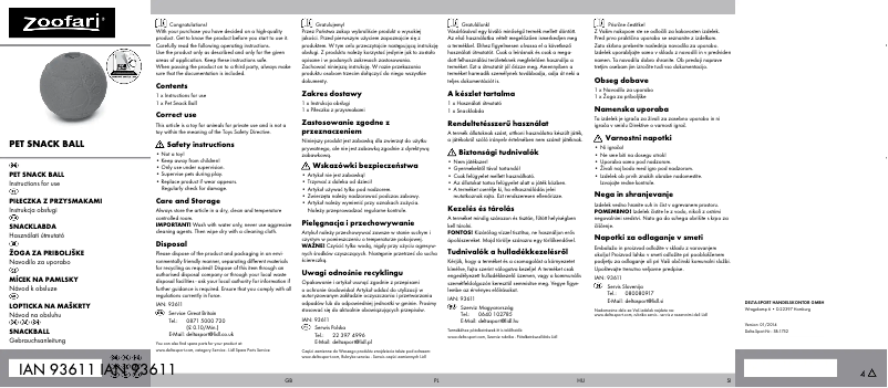 Página nº 1 - Manual de usuario Zoofari IAN 93611