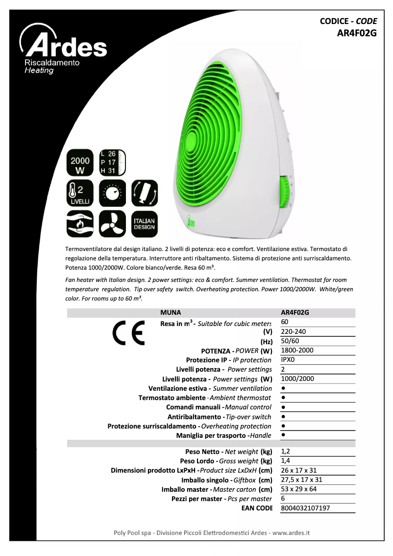 Imagen de la primera página del manual del dispositivo AR4F02G