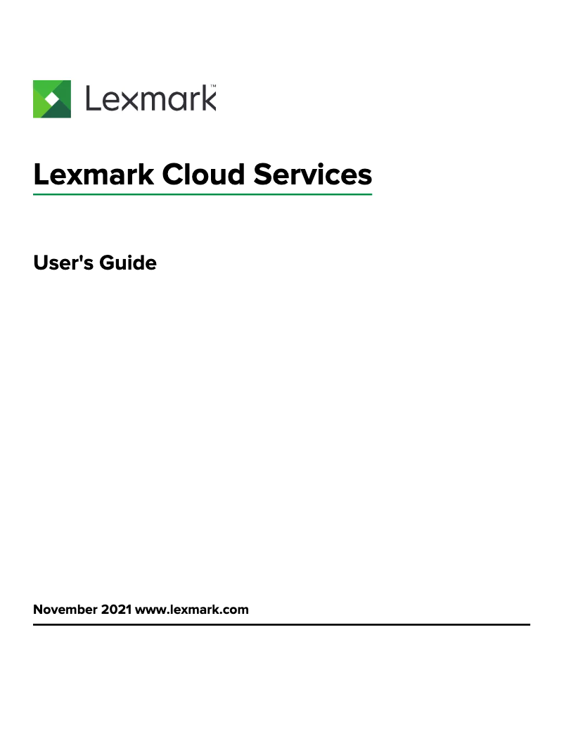 Imagen de la primera página del manual del dispositivo Cloud Services