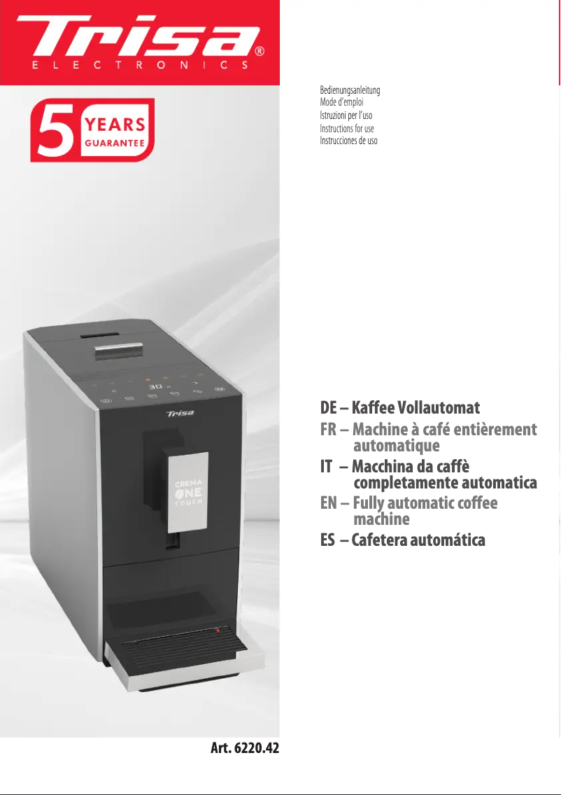 Imagen de la primera página del manual del dispositivo Crema One Touch 6220.42