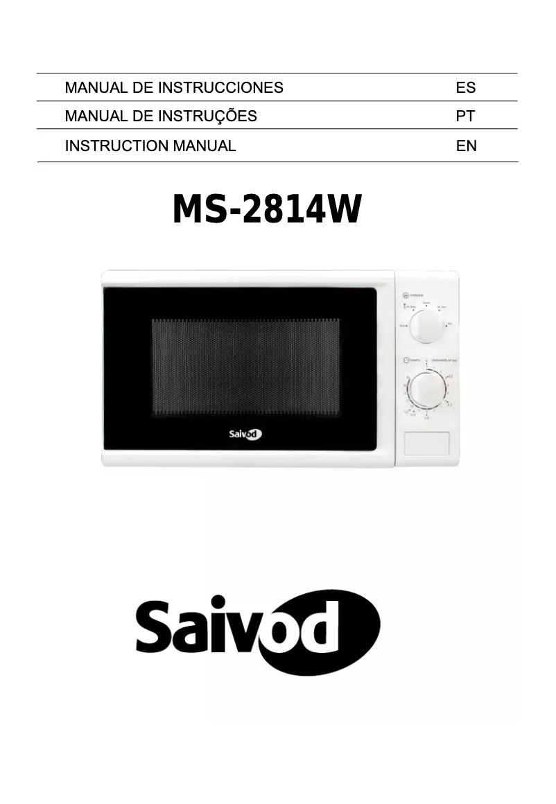 Página 1 del manual Manual de usuario Saivod MS-2814W