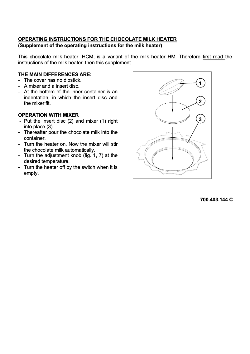 Página 1 del manual Manual de usuario Bravilor Bonamat HCM