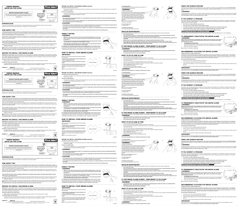 Página 1 del manual Manual de usuario First Alert P1010