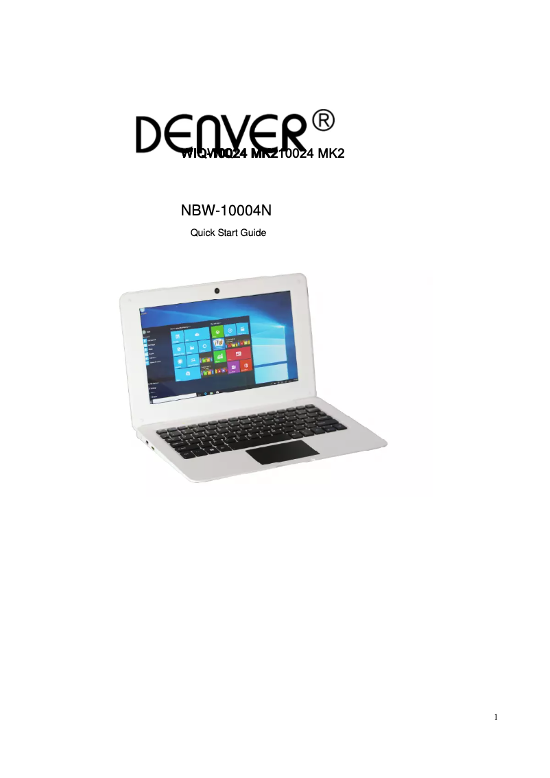 Página 1 del manual Manual de usuario Denver NBW-10004N