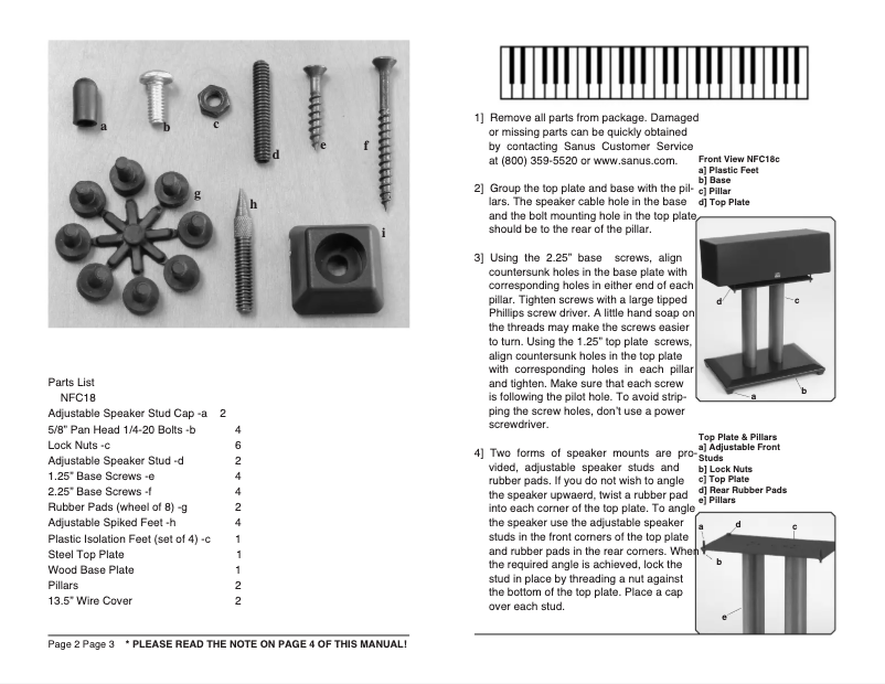 Página 1 del manual Manual de usuario Sanus NFC18