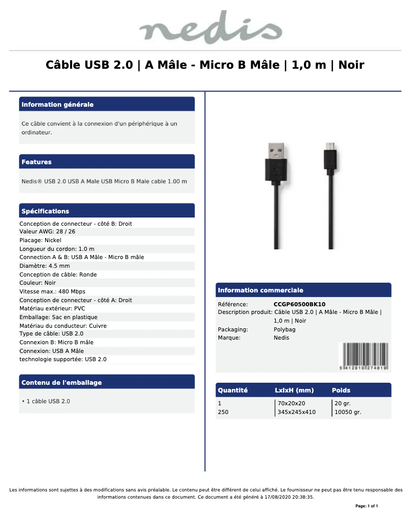 Imagen de la primera página del manual del dispositivo CCGP60500BK10