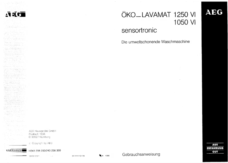Imagen de la primera página del manual del dispositivo Lavamat 1050 VI